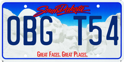 SD license plate 0BGT54