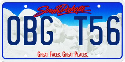 SD license plate 0BGT56