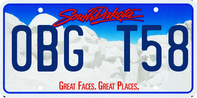 SD license plate 0BGT58
