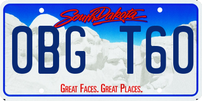 SD license plate 0BGT60