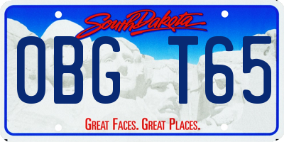 SD license plate 0BGT65