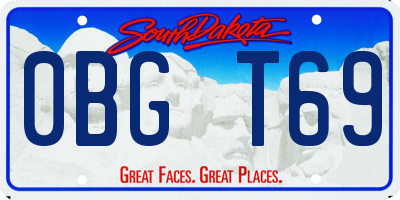 SD license plate 0BGT69