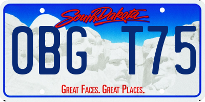 SD license plate 0BGT75