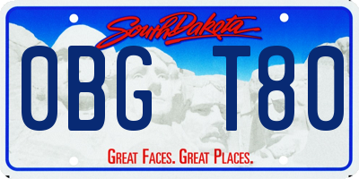 SD license plate 0BGT80