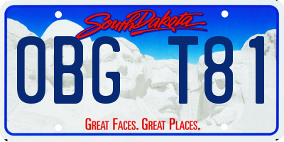 SD license plate 0BGT81