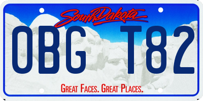 SD license plate 0BGT82