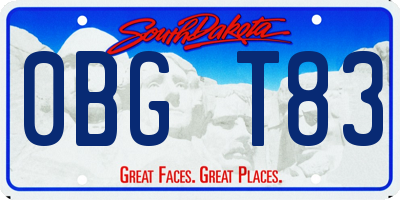 SD license plate 0BGT83