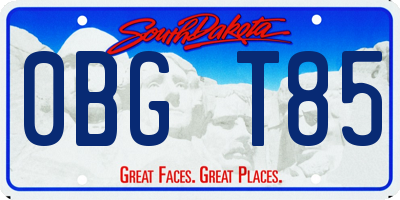 SD license plate 0BGT85