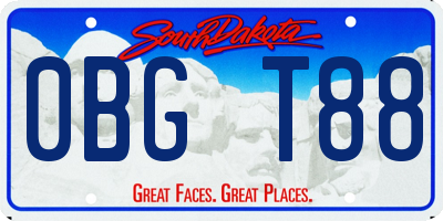 SD license plate 0BGT88