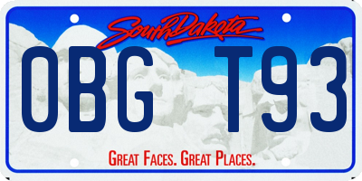 SD license plate 0BGT93