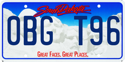 SD license plate 0BGT96