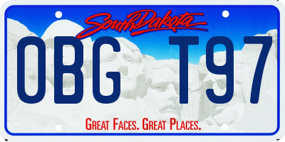SD license plate 0BGT97