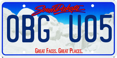SD license plate 0BGU05