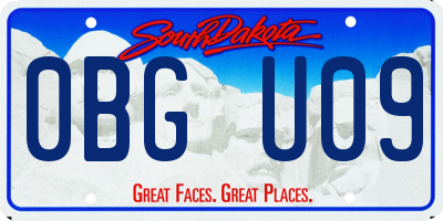 SD license plate 0BGU09