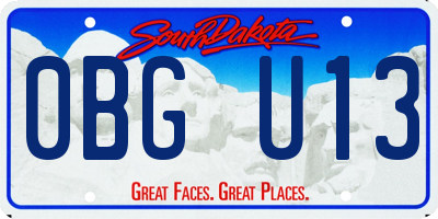 SD license plate 0BGU13