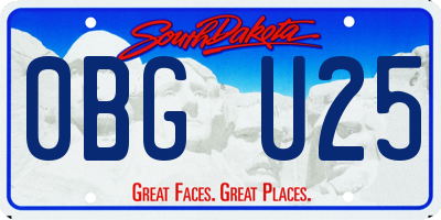 SD license plate 0BGU25