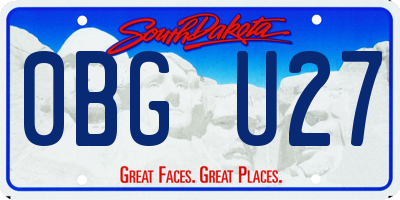 SD license plate 0BGU27