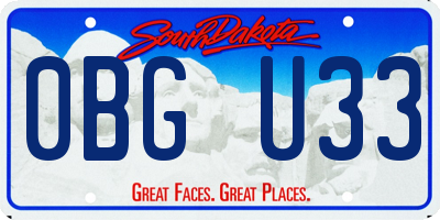 SD license plate 0BGU33