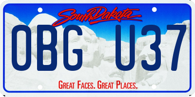 SD license plate 0BGU37