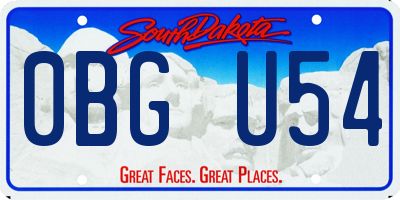 SD license plate 0BGU54