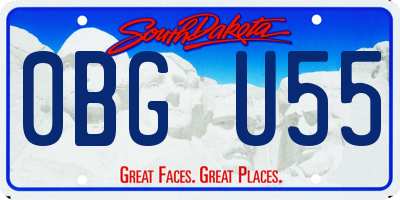 SD license plate 0BGU55