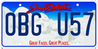 SD license plate 0BGU57
