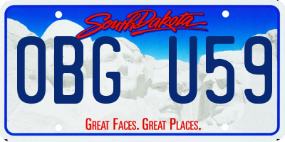SD license plate 0BGU59