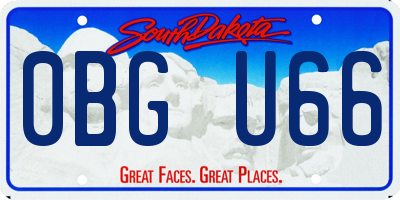 SD license plate 0BGU66