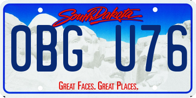 SD license plate 0BGU76