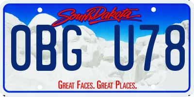 SD license plate 0BGU78