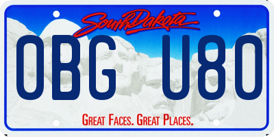 SD license plate 0BGU80