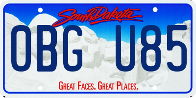 SD license plate 0BGU85