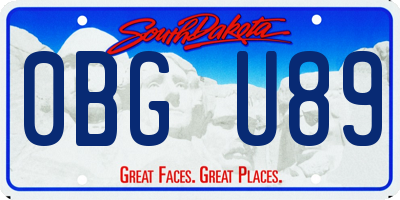 SD license plate 0BGU89