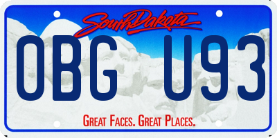 SD license plate 0BGU93