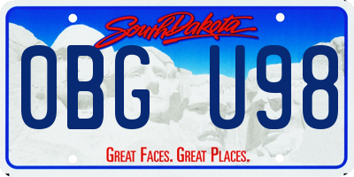SD license plate 0BGU98
