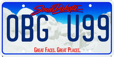 SD license plate 0BGU99
