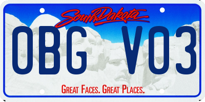 SD license plate 0BGV03