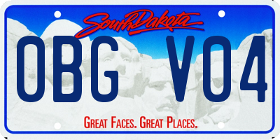 SD license plate 0BGV04
