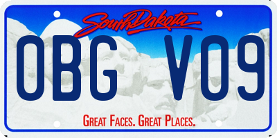 SD license plate 0BGV09