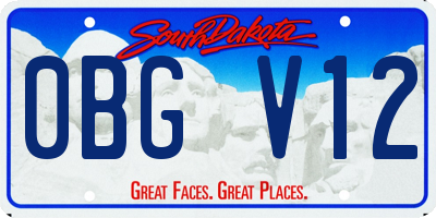 SD license plate 0BGV12
