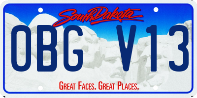 SD license plate 0BGV13