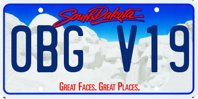 SD license plate 0BGV19