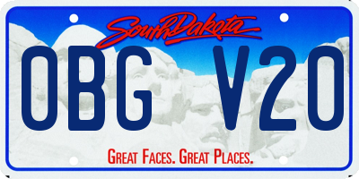 SD license plate 0BGV20