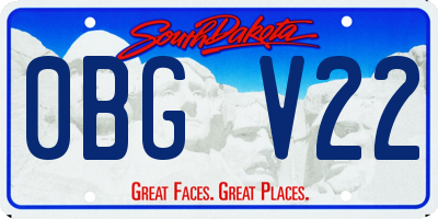 SD license plate 0BGV22