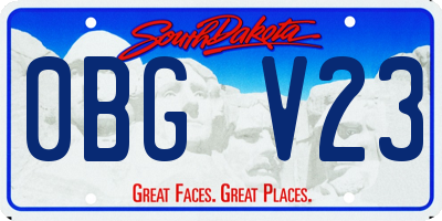 SD license plate 0BGV23