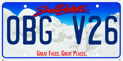 SD license plate 0BGV26