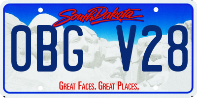 SD license plate 0BGV28