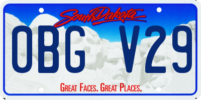 SD license plate 0BGV29
