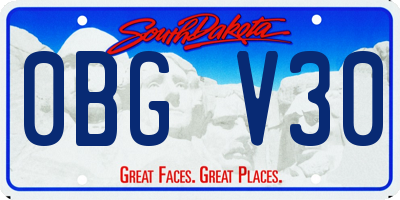 SD license plate 0BGV30
