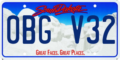 SD license plate 0BGV32
